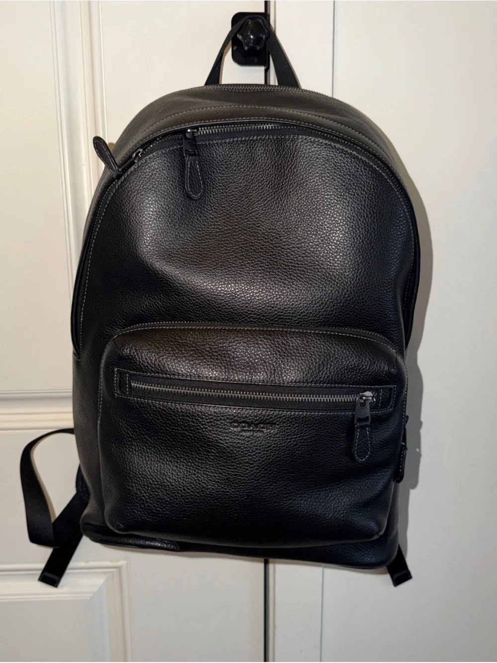 Coach Black Pebbled Leather Backpack - Picture 2 of 8